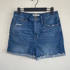 Madewell High Rise Denim Mid-Length Shorts Medium Wash - Size 28